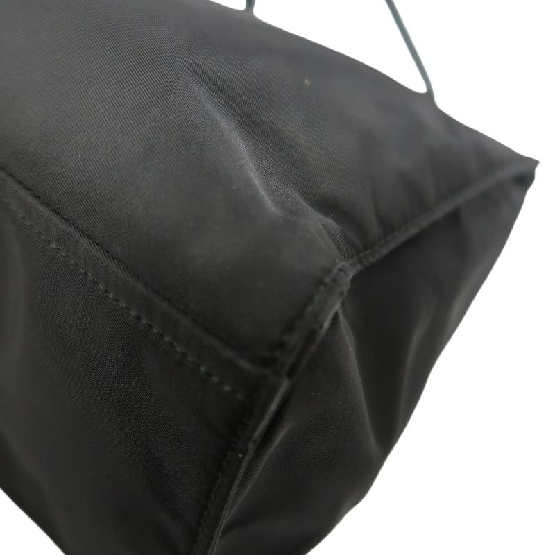 PRADA Black Nylon Canvas Tote Shoulder Bag