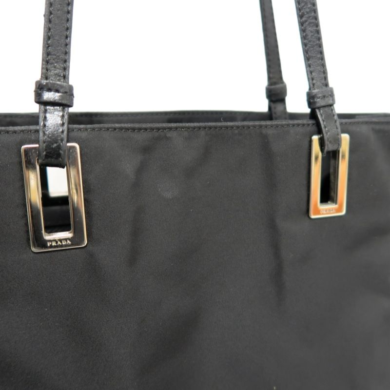 PRADA Black Nylon Canvas Tote Shoulder Bag