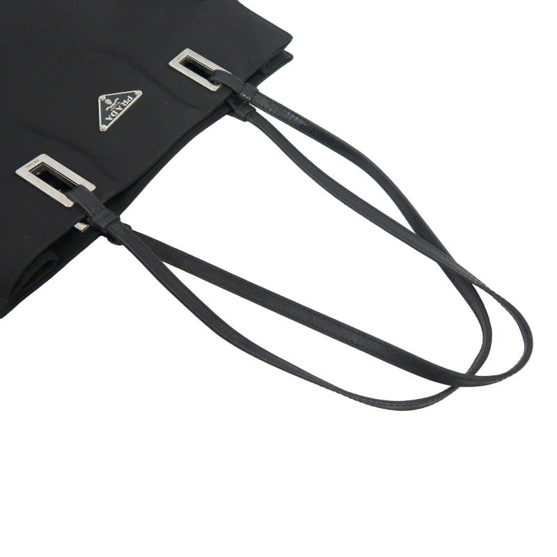 PRADA Black Nylon Canvas Tote Shoulder Bag