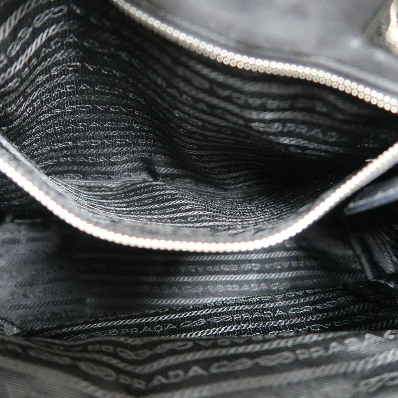 PRADA Black Nylon Canvas Tote Shoulder Bag