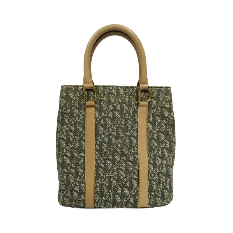 DIOR  Trotter Handbag, Canvas, Khaki, Gold Hardware, Comes with 2 Authenticity Cards