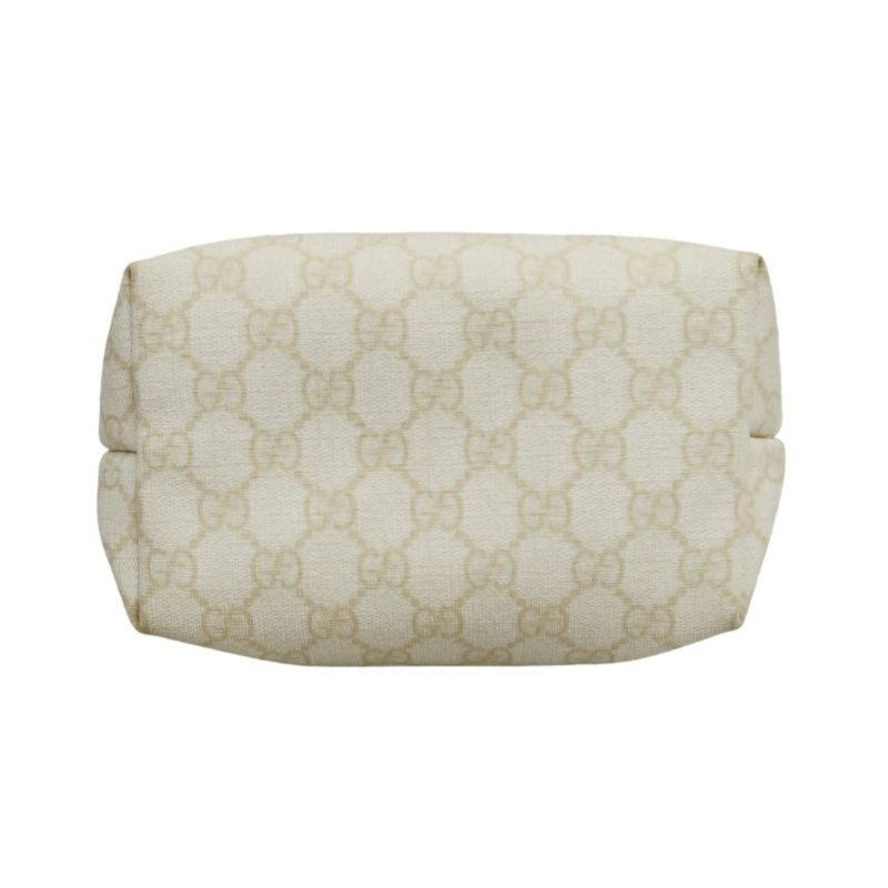GUCCI GG Canvas Tote Bag Canvas With Leather Trim Beige/Brown Tote Bag Beige With Brown Leather Trim And Gold Hardware