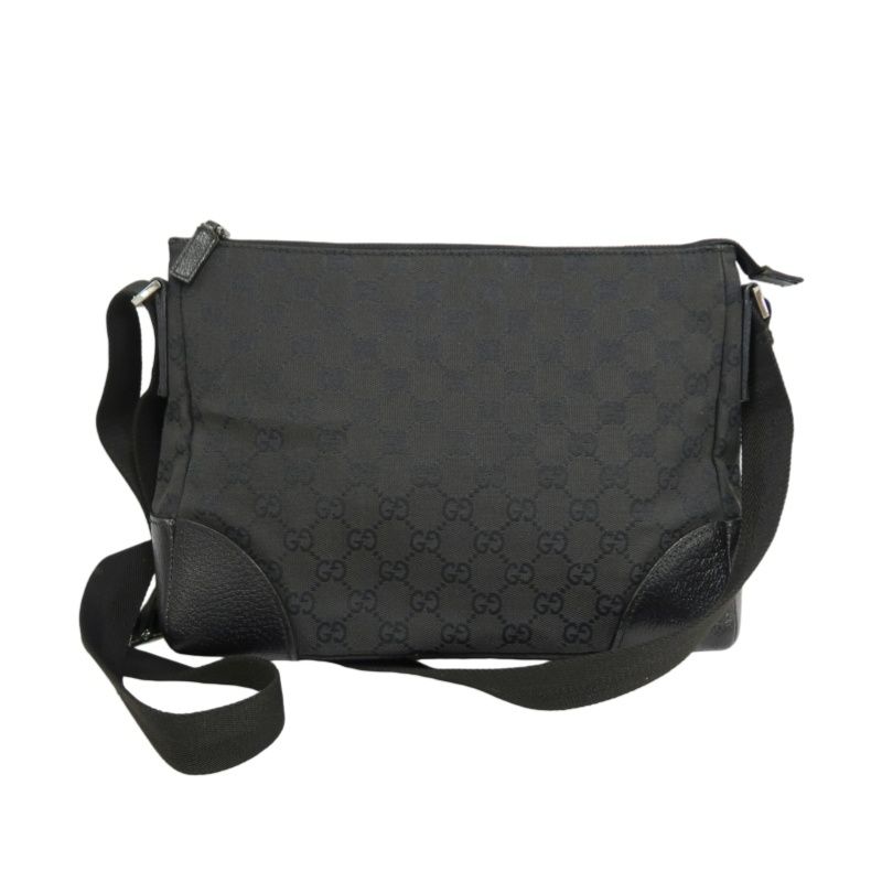 GUCCI GG Canvas Shoulder Bag, Black, Printed Canvas Crossbody  Bag