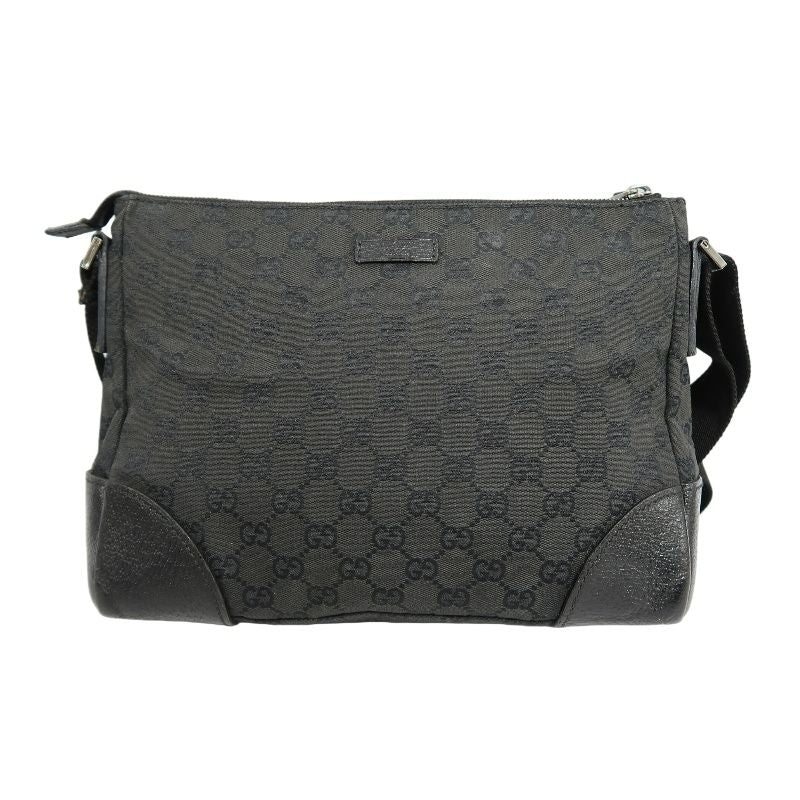 GUCCI GG Canvas Shoulder Bag, Black, Printed Canvas Crossbody  Bag