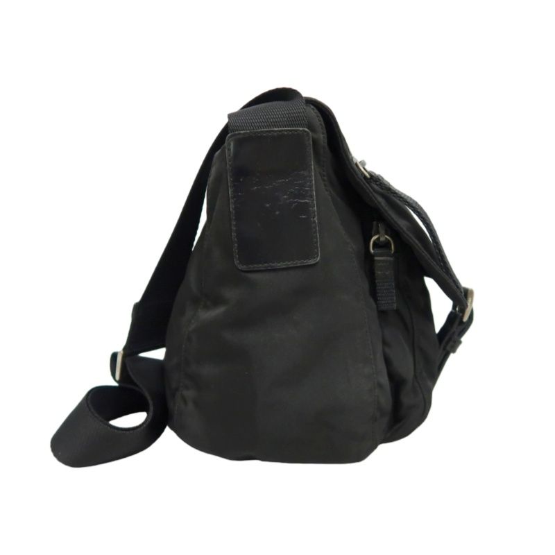 PRADA Messenger Bag, Nylon, Black, Silver Hardware