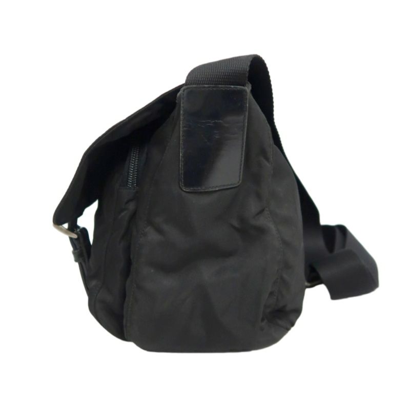 PRADA Messenger Bag, Nylon, Black, Silver Hardware