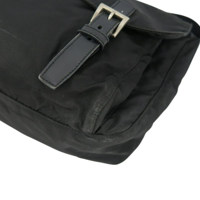 PRADA Messenger Bag, Nylon, Black, Silver Hardware