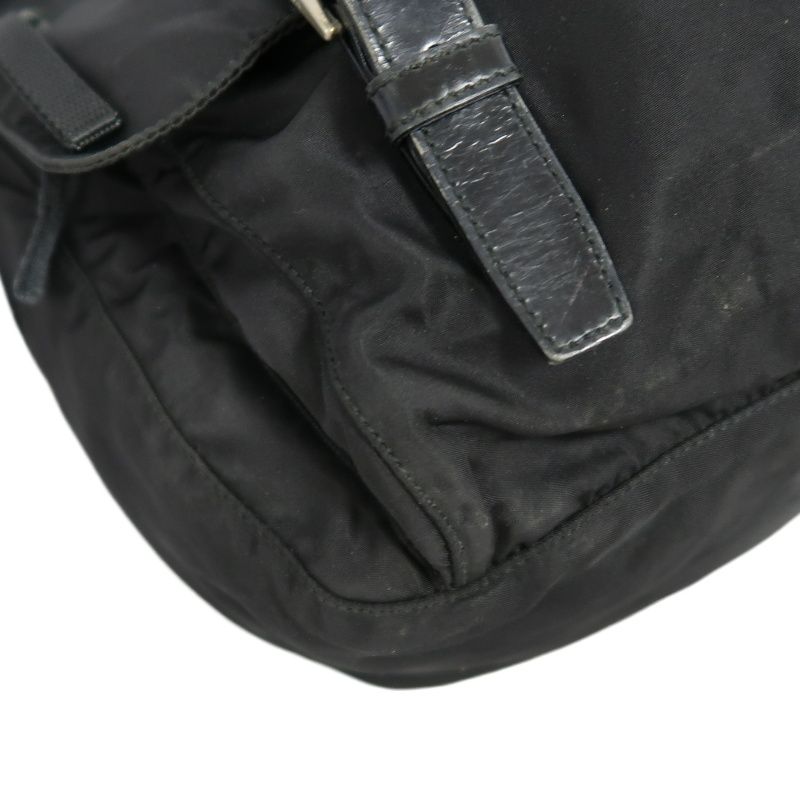 PRADA Messenger Bag, Nylon, Black, Silver Hardware