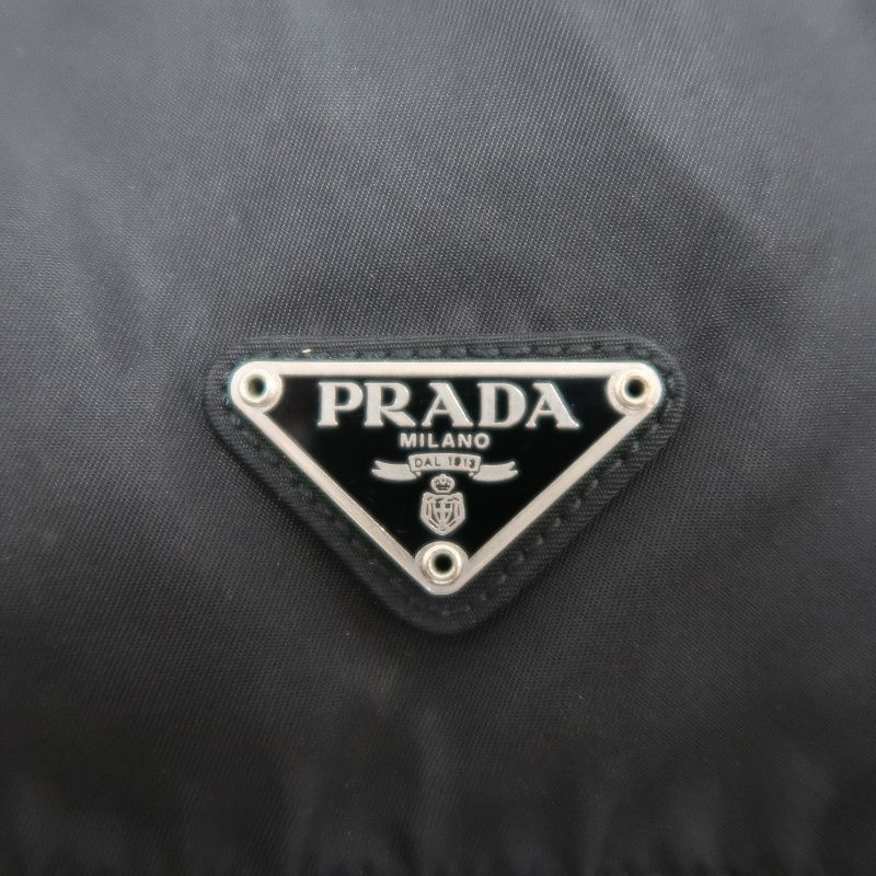 PRADA Messenger Bag, Nylon, Black, Silver Hardware