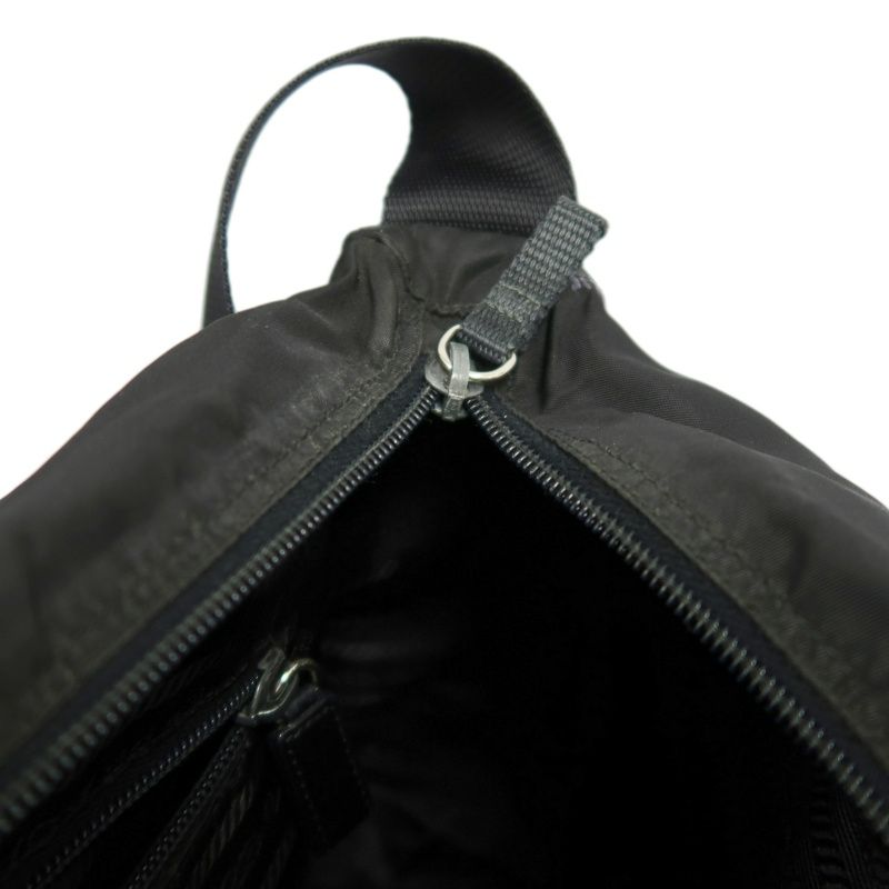PRADA Messenger Bag, Nylon, Black, Silver Hardware