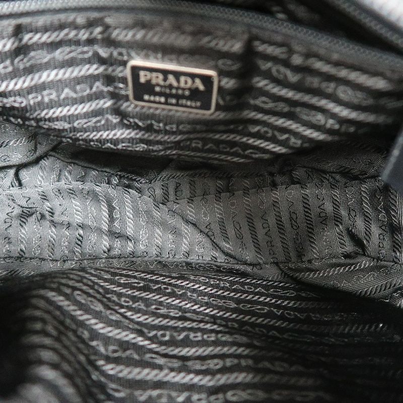 PRADA Messenger Bag, Nylon, Black, Silver Hardware
