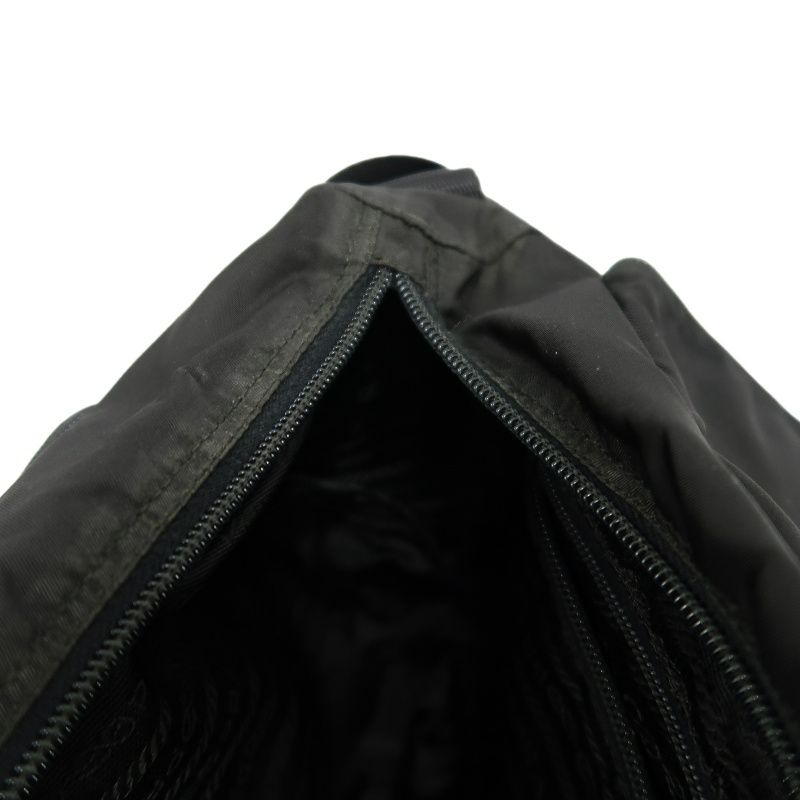 PRADA Messenger Bag, Nylon, Black, Silver Hardware