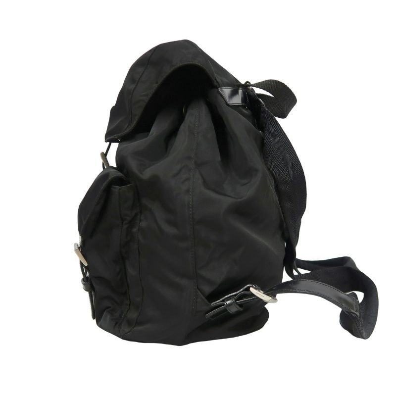 PRADA Backpack, Nylon, Black, Silver Hardware