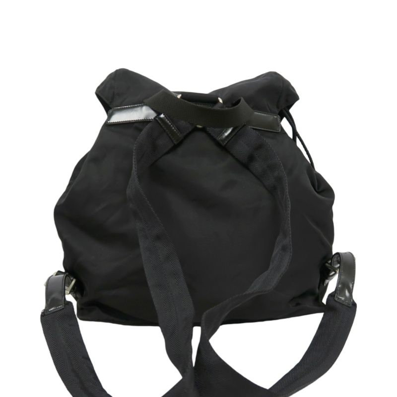 PRADA Backpack, Nylon, Black, Silver Hardware