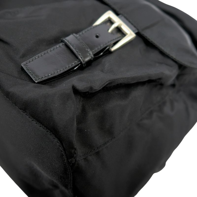 PRADA Backpack, Nylon, Black, Silver Hardware