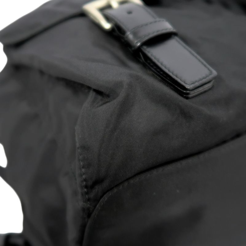 PRADA Backpack, Nylon, Black, Silver Hardware