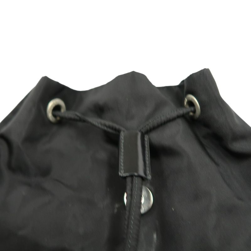 PRADA Backpack, Nylon, Black, Silver Hardware