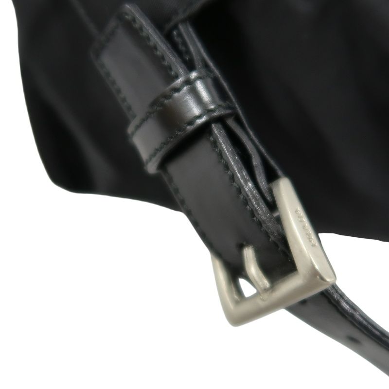 PRADA Backpack, Nylon, Black, Silver Hardware