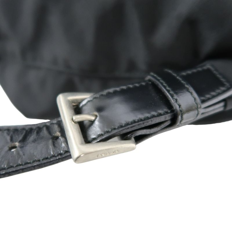 PRADA Backpack, Nylon, Black, Silver Hardware