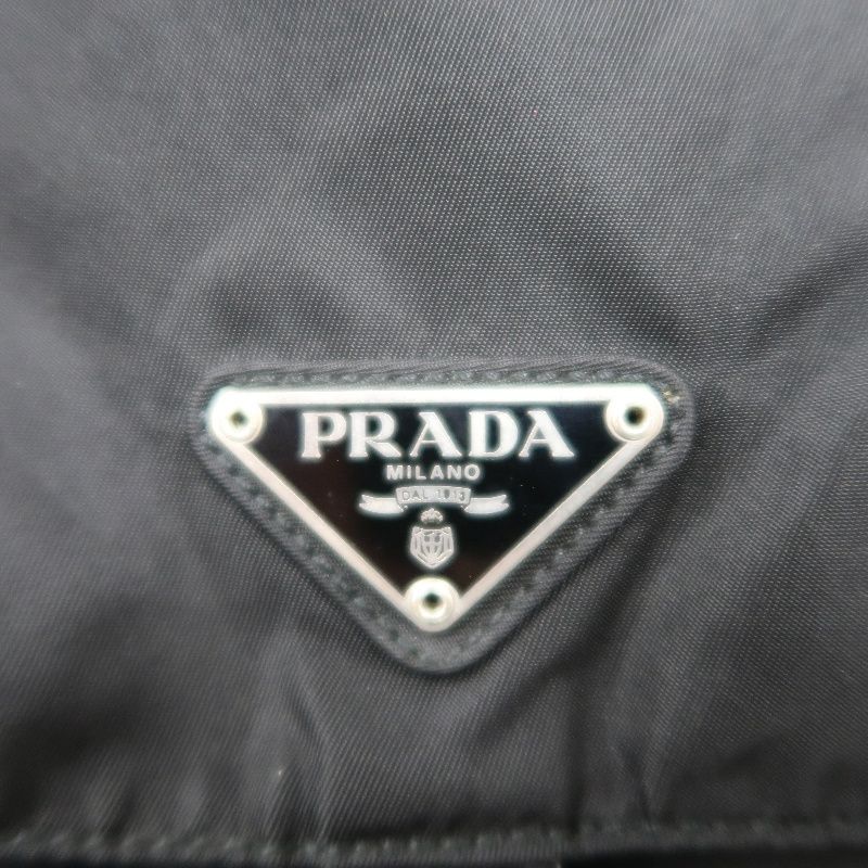 PRADA Backpack, Nylon, Black, Silver Hardware