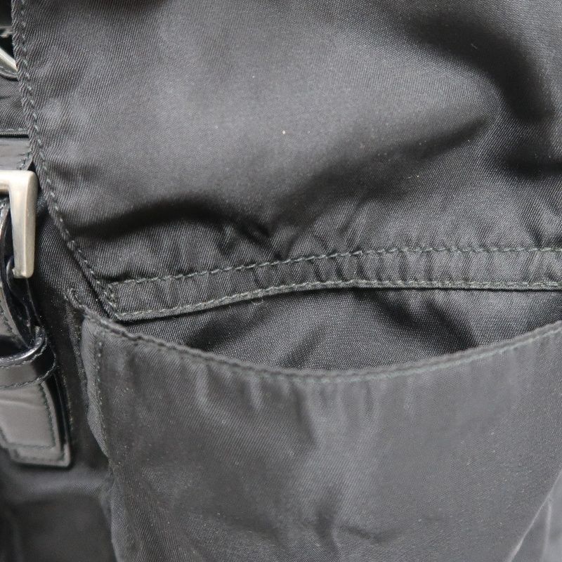 PRADA Backpack, Nylon, Black, Silver Hardware
