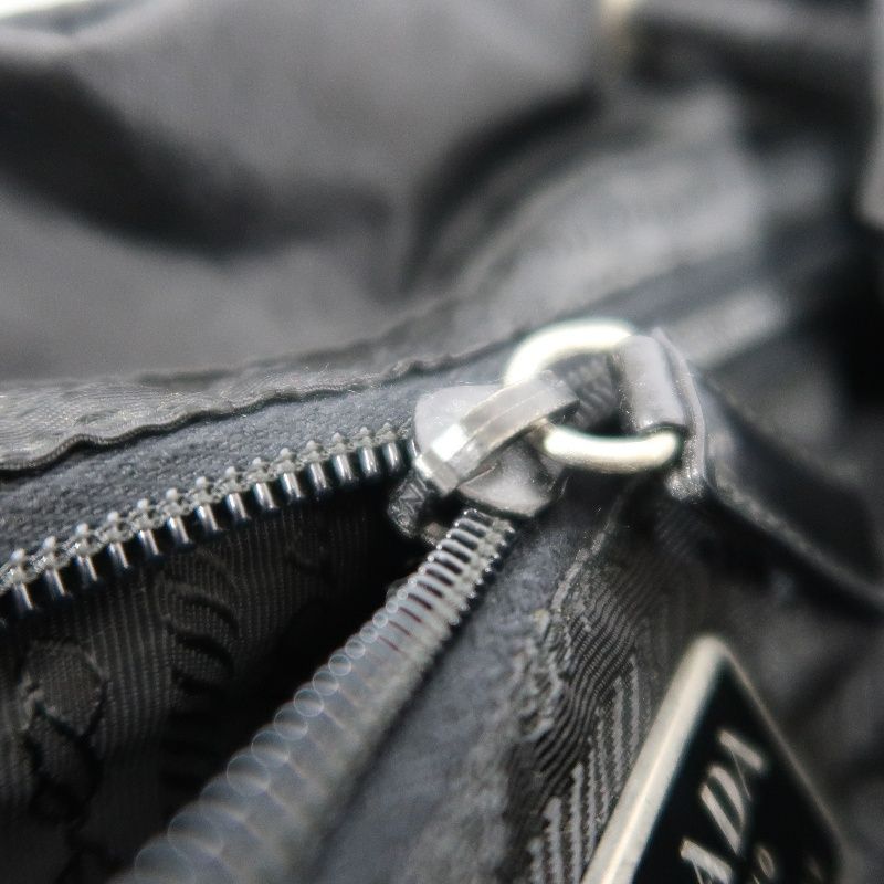 PRADA Backpack, Nylon, Black, Silver Hardware