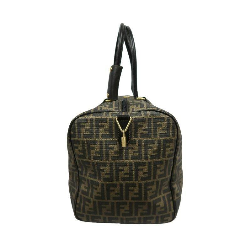 FENDI Brown Monogram PVC Boston Handbag