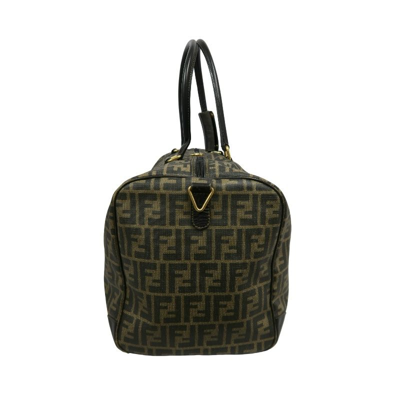 FENDI Brown Monogram PVC Boston Handbag