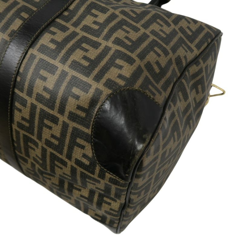 FENDI Brown Monogram PVC Boston Handbag