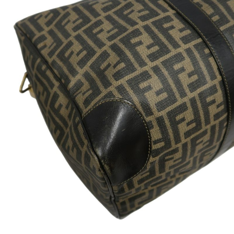 FENDI Brown Monogram PVC Boston Handbag