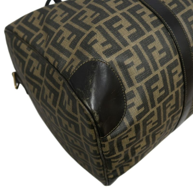 FENDI Brown Monogram PVC Boston Handbag