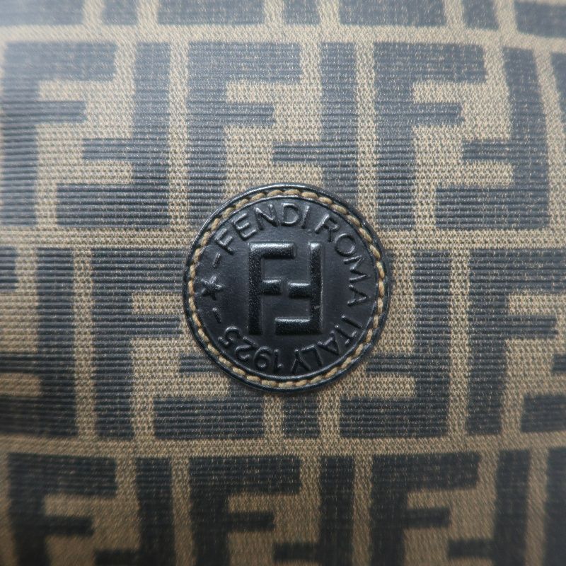 FENDI Brown Monogram PVC Boston Handbag