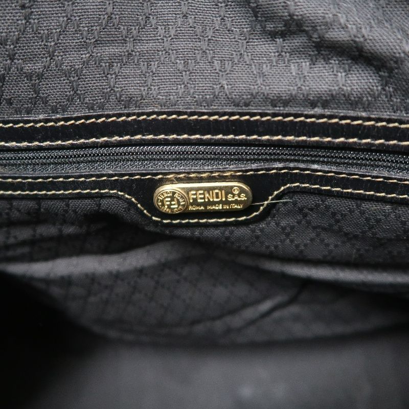 FENDI Brown Monogram PVC Boston Handbag