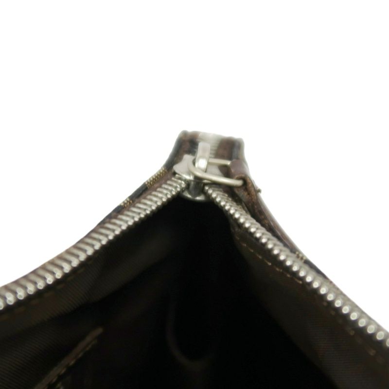 FENDI Zucca Handbag, Brown Canvas, Silver Hardware