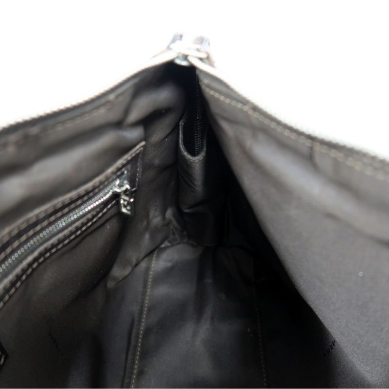 FENDI Zucca Handbag, Brown Canvas, Silver Hardware