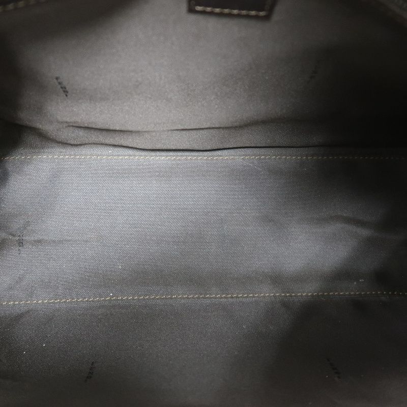 FENDI Zucca Handbag, Brown Canvas, Silver Hardware