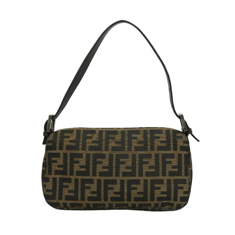 FENDI Zucca Mamma Bucket Shoulder Bag, Brown Canvas, Silver Hardware