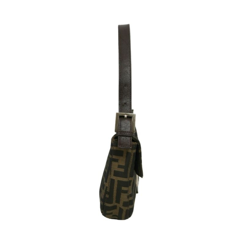 FENDI Zucca Mamma Bucket Shoulder Bag, Brown Canvas, Silver Hardware