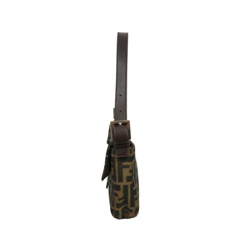 FENDI Zucca Mamma Bucket Shoulder Bag, Brown Canvas, Silver Hardware
