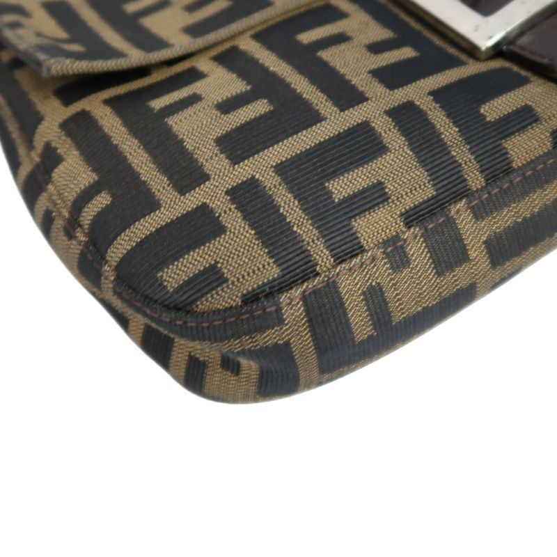 FENDI Zucca Mamma Bucket Shoulder Bag, Brown Canvas, Silver Hardware
