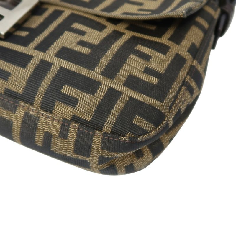 FENDI Zucca Mamma Bucket Shoulder Bag, Brown Canvas, Silver Hardware