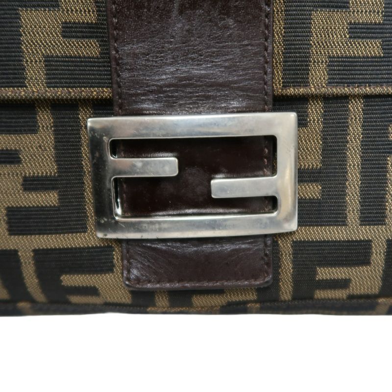 FENDI Zucca Mamma Bucket Shoulder Bag, Brown Canvas, Silver Hardware