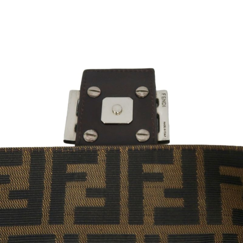 FENDI Zucca Mamma Bucket Shoulder Bag, Brown Canvas, Silver Hardware