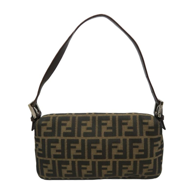 FENDI Zucca Mamma Bucket Handbag, Canvas, Brown, Silver Hardware