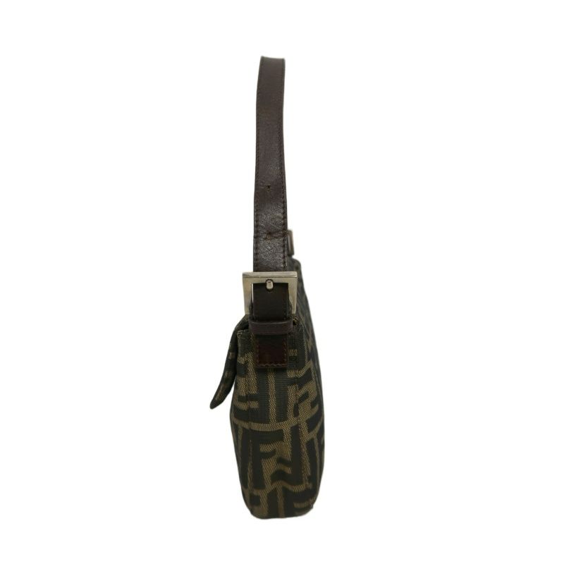 FENDI Zucca Mamma Bucket Handbag, Canvas, Brown, Silver Hardware