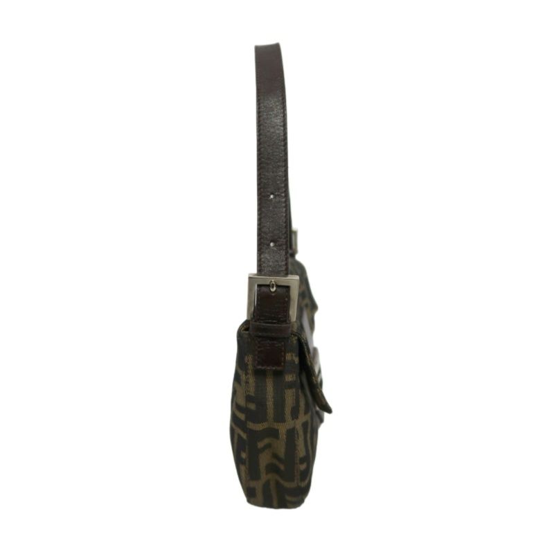 FENDI Zucca Mamma Bucket Handbag, Canvas, Brown, Silver Hardware