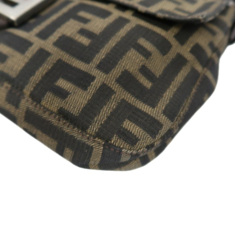 FENDI Zucca Mamma Bucket Handbag, Canvas, Brown, Silver Hardware