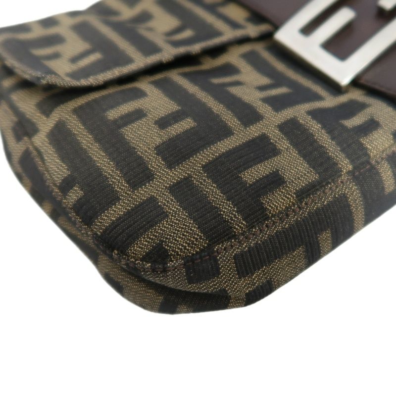 FENDI Zucca Mamma Bucket Handbag, Canvas, Brown, Silver Hardware