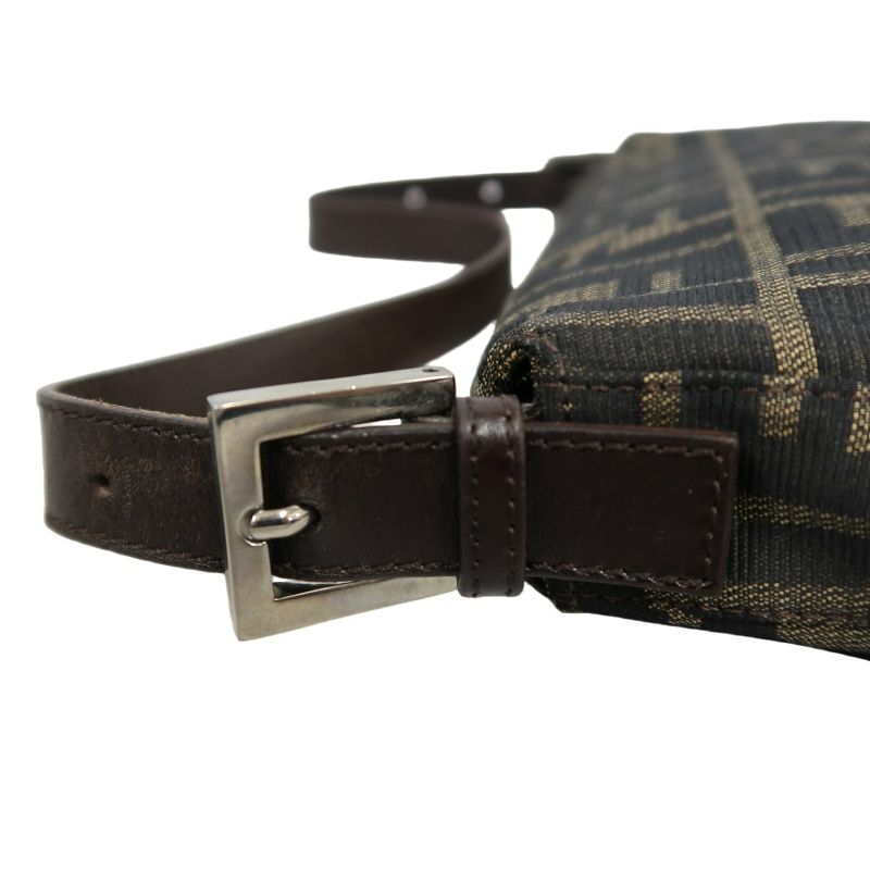 FENDI Zucca Mamma Bucket Handbag, Canvas, Brown, Silver Hardware