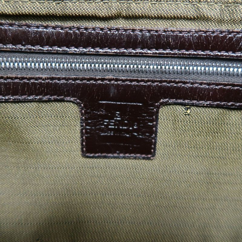 FENDI Zucca Mamma Bucket Handbag, Canvas, Brown, Silver Hardware